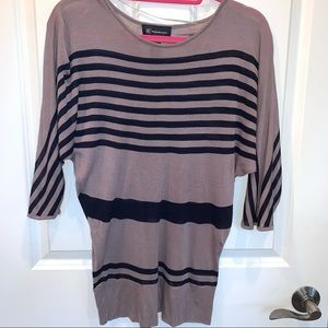 Women’s SZ S INC Striped Relaxed 3/4 Sleeve Top